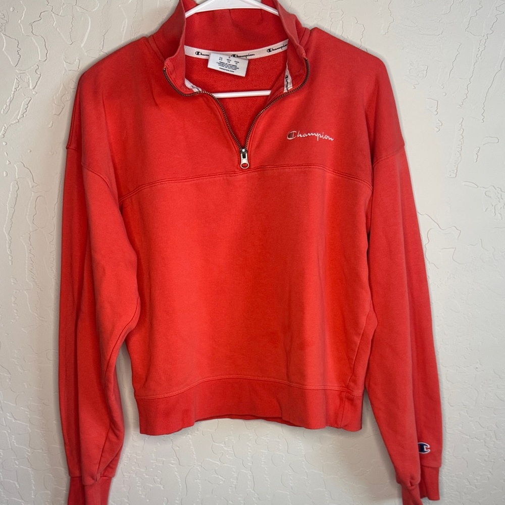 Champion Women's Vibrant Red Quarter-Zip Sweater